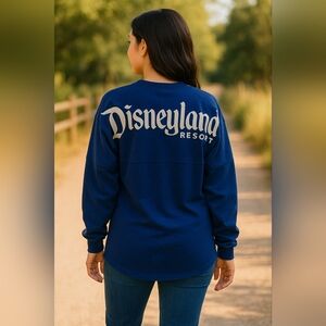 Disneyland Spirit Jersey Wishes Come True Blue Rare Size XS-M (OVERSIZED)